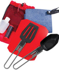 Go To Ultralight Camping Kitchen Set With Folding Spoon And Spatula, Serrated Spatula, Cutting Board, Shaker, Measuring Spoon