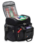 Beefy Extra Large Cooler Bag With Leakproof Hard Liner Bucket 14 By 13 By 9 And A Half Inches Black Polyester open showing contents