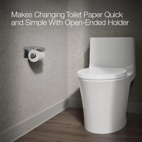 Vertical Toilet Paper Holder From Avid Collection Easy Quick Change Design For Fast Toilet Paper Replacements on bathroom wall