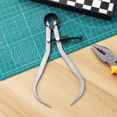 Built Tough Carbon Steel Caliper Kit For Hella Accurate Woodturning showing precise diameter gauges on a cutting mat.