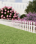Picket Border Fence Kit 24.9 Foot White Outdoor Garden Fence For Quick Easy Install And Low Maintenance Yard Upgrade