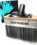 Deck Boss Mini 6 Inch Deck Stain Brush Applicator with wooden head and black bristles for water and oil-based coatings