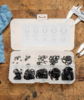 120 Piece E Clip Assortment Kit With Beryllium Bronze External Retaining Rings, 10 Sizes From M1.5 To M10 Circlip Snap Ring Set in a box