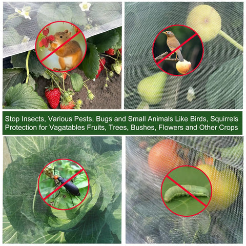 Ultra Fine Garden Netting 10x16 Mesh For Plants Bird And Animal Proof Cover For Greenhouse Row Cover Raised Beds Veggies And Fruits Keeps Pests Out All Season