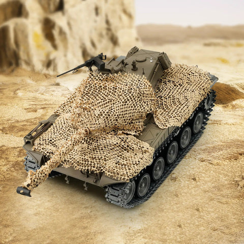 Three Piece Camouflage Net Set For 1/35 Scale RC Tanks And AFV Models, Dense Netting In Mixed Moss, Sand, Olive Colors