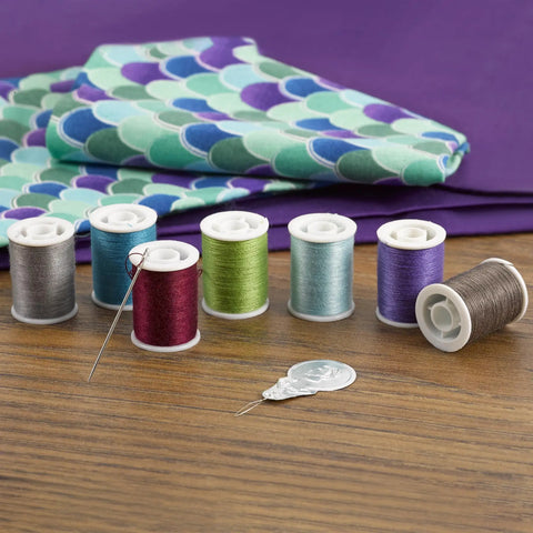 All In One Polyester Sewing Thread Kit With 30 Assorted Colors And 50 Yards Per Spool Includes 5 Large Eye Needles And Needle Threader