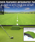 Golf Simulator Projector Cover With Turf Floor Mounted Enclosure for LED Projectors, featuring durable HDPE shield.