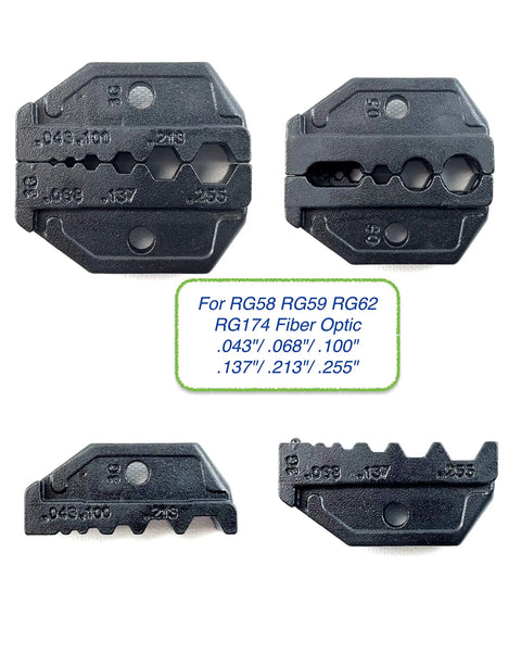 Interchangeable jaws for Heavy Duty Ratchet Crimping Tool For RF Coax And Fiber Optic Cables With Interchangeable Jaws Built Tough