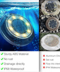 Solar Ground Lights Waterproof IP68 12 Pack Dual Purpose Outdoor Lights for Garden highlighting waterproof durability.