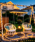 Rechargeable 33Ft 100LED Copper Wire String Lights With Timer And 13 Modes Waterproof Portable Camping Lights illuminating patio swing