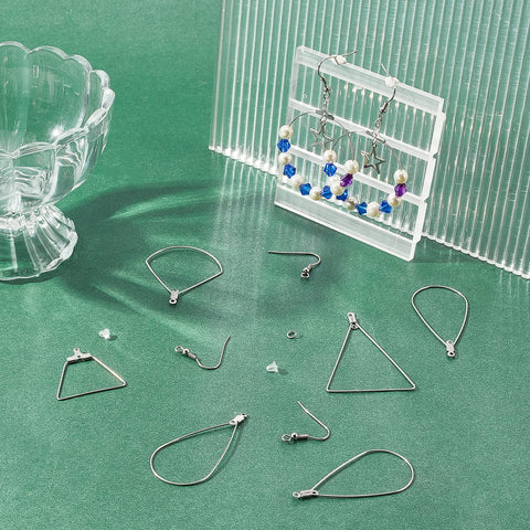 48 Piece Earring Making Kit with Stainless Steel Wire and All the Hoop Findings Hooks Jump Rings Ear Nuts for DIY Jewelry