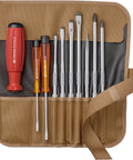 SwissGrip Slotted And Phillips Screwdriver Kit In Tobacco Brown, Heavy Duty Replacement Set With Magnetic Tip and durable handles