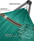 Combo Hammocks With Stand For Outdoor And Indoor Use, Heavy Duty 600 Lbs Capacity, 2 Person Set in Peacock with Stainless Steel Chains