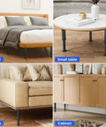 Image showing Six Pack Adjustable Bed Support Legs With Locking Ring Stand on bed, small table, sofa, and cabinet.