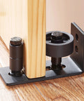 Sliding Barn Door Floor Guide Kit With Adjustable Wall Mount Stay Roller Non Scratch Rollers Flush Bottom 8 Setup Options Black
