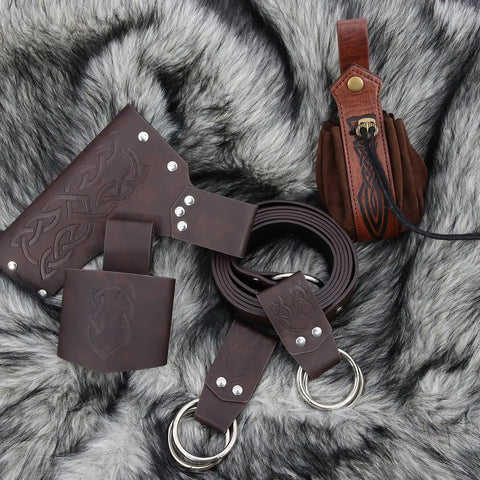 Totally All In One Medieval Renaissance Sword Belt Set For Pirate Costumes And Larp Gear With Sword Frog Dagger Holster