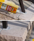 Heavy Duty High Strength Anchoring Adhesive For Concrete And Masonry With Fast Setting Self Mixing Nozzle 10.1 Fl Oz Gray applied to railing post