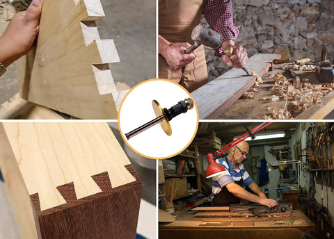 Image of Precision Dovetail Jig And Wheel Marking Gauge Set Featuring Smooth Micro Adjustments in use for woodworking tasks.