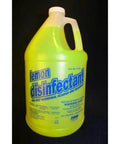 Lemon disinfectant cleaner, 1 gal plastic bottle, Sam brand, yellow-green (front view)