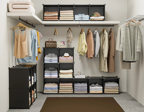 Smooth Setup Stackable Cube Storage Organizer Built For Quick Closet Upgrades And Smart Home Organization with clothes and fabric bins.