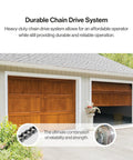 Chain Drive 500 Garage Door Opener With WiFi And Smart App Control No Fuss Setup With Aladdin Connect on wooden garage doors