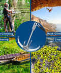 Beefy Grappling Hook With 65 Ft Rope Folding 4 Claw Survival Claw for Tree Rock Climbing and Outdoor Adventures.