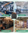 Heavy Duty Metal Rolling Tool Cabinet With Pegboard And 10 Hooks in factory, garage, workshop, warehouse settings