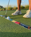Stroke Meter 2.0 Putting Aid For Stroke Length, Speed, And Distance Control With Visual Feedback used on outdoor green