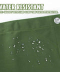 Close-up of olive green Heavy Duty Canvas Tarp 8x10 Feet With Rustproof Aluminum Grommets, showing water resistance and grommets
