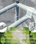 Detailed view of the 19mm metal frame from the 48x48x80 Grow Tent Kit with a 600D Mylar interior and observation windows.