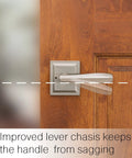 Interior Privacy Door Lever Handle With Reversible Operation For Bedroom Or Bathroom Satin Nickel Finish Microban Protection Keyless
