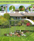 Heavy Duty Metal Chicken Coop With Doom Roof Walk In Poultry Run For Outdoor Backyards Waterproof UV Cover Predator Proof Fence