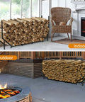Six Foot Outdoor Firewood Rack Heavy Duty Metal Wood Holder Built For Up To 880 Lbs One Quarter Cord Capacity