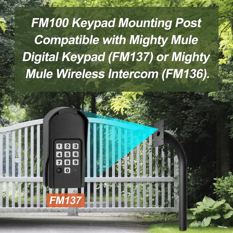 FM100 Keypad Mounting Post For Mighty Mule Digital Keypad FM137 FM136 Compatible, Ground Or Concrete Install in front of a gate