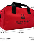 Heavy Duty Lockout Tagout Bag for LOTO Devices, red industrial grade polyester canvas carry case with strong handles
