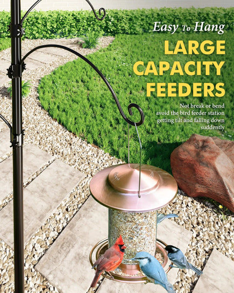 Heavy Duty 12.2 Inch Metal Bird Feeder Hooks For 1 Inch Poles Outdoor Hanging Station Kit Extra Hooks For Hummingbird Feeders And Plant Hangers Pack Of 2