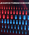 64 Piece Thread Gauge Set For Nuts And Bolts Standard And Metric Sizes With Detachable Size Identifier display