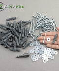 Heavy Duty Nylon Wall Anchor Kit With Collar Dowels 8x40mm, Bottom Screws 5x40mm, M5 Washers displayed with hex socket