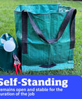Heavy Duty Storage Tote Bag 22 Gallon Rugged Woven Polypropylene Moving Organizer Reusable Self Standing Design for yard cleanup