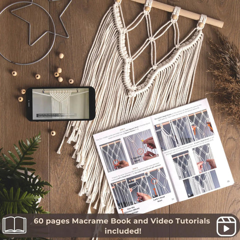 Dope Macrame Starter Kit For Adults Beginners With 112 Piece Supply Pack And 7 Projects, 165 Yards Of 3Mm Cotton Cord