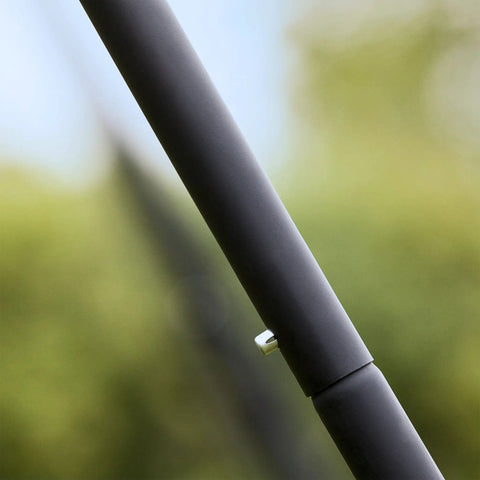 Close-up of the durable 32mm steel frame with weatherproof coating from the Trapezoid Baseball Batting Cage Kit With Complete Cage