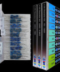 Resistor assortment kit with blue axial metal-film resistors in a multi-drawer plastic organizer (600 pcs, 30 values)