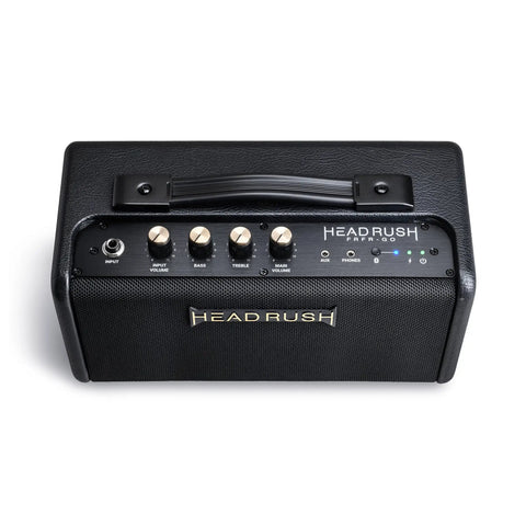 Top view of FRFR-GO Portable 30W Guitar Amp For Electric And Bass With Dual 3 Inch Speakers, Bluetooth, Rechargeable Battery