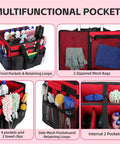 Rolling Cleaning Caddy With Wheels Large Capacity 40L, showing multiple pockets for tools and supplies.