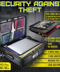 Fireproof Document Bag With Lock For Papers And Gadgets, Water Resistant, open view showing organized features and compartments.