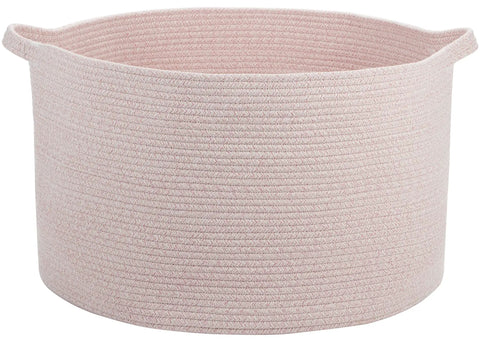 Light Pink Storage Basket For Nursery And Home Use Kiddo Friendly Toy Bin And Laundry Organizer 22x14 Inch