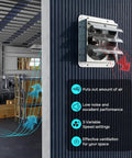20 Inch Wall Mounted Shutter Exhaust Fan With Temperature Controller And Power Cord Kit, Aluminum Louvers, Installed on Wall