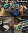 Hella Versatile 2 X 36 Belt Grinder Attachment For Bench Tools That Mounts Any Way You Like With Zero Sweat Quick Change Tensioning And Easy Tracking for grinding metal and wood.