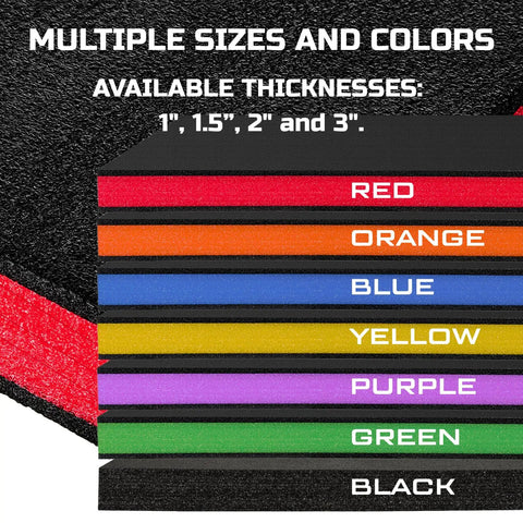 Solid Setup Tool Box Foam Inserts 48 By 24 By 2 Inch 2 Pack Polyethylene Cushion Mats For Hard Cases Featuring Custom Shadow Cutouts To Keep Gear Locked In Black With Red
