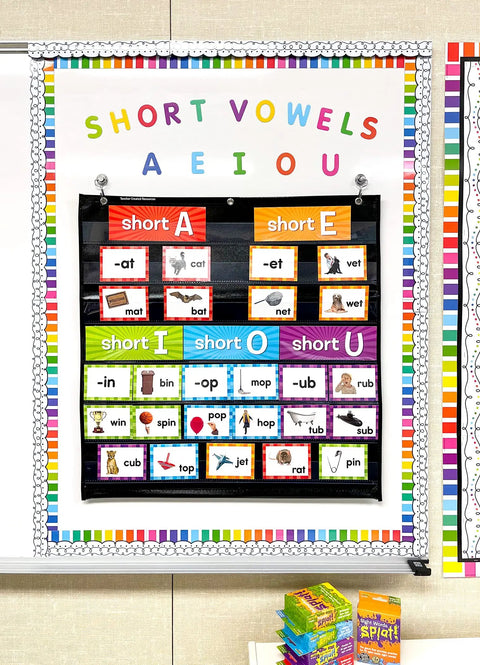 Squiggles And Dots Magnetic Border For Whiteboards And Metal Surfaces, 24 Feet Of Bright Dope Classroom Border Strips, 12 Magnetic Pieces Perfect For Doors, Cabinets, And Bulletin Boards